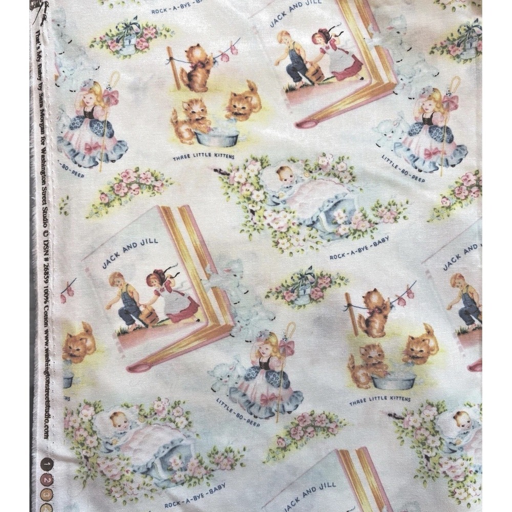 "That's My Baby" Cotton Fabric  2 Yards 32"Inches Sara Morgan Jack & Jill Quilts
